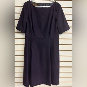 Brooks Brothers Wool Plum Colored A-Line Career Dress Size 12 Ing. Loro Piana C.